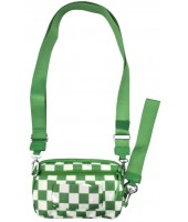 Crossbody-8036-7 CHECK KELLY GREEN